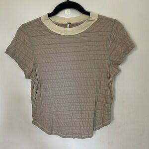 Free People sage green short sleeve tee